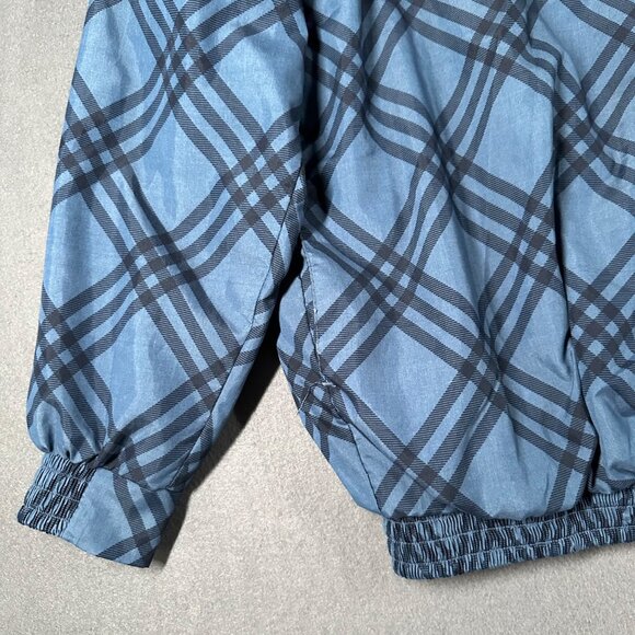 Sunderland of Scotland Cygnet Ladies L Blue Plaid Pullover Weatherbeater 1/4 Zip - Picture 5 of 14